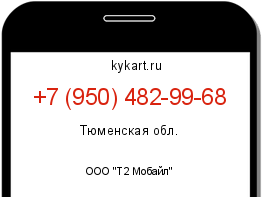 Информация о номере телефона +7 (950) 482-99-68: регион, оператор