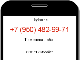 Информация о номере телефона +7 (950) 482-99-71: регион, оператор