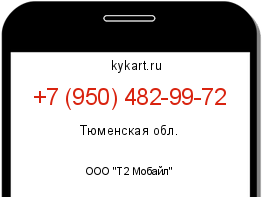Информация о номере телефона +7 (950) 482-99-72: регион, оператор