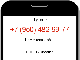Информация о номере телефона +7 (950) 482-99-77: регион, оператор