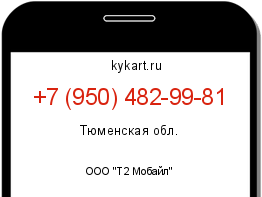 Информация о номере телефона +7 (950) 482-99-81: регион, оператор