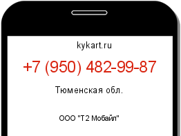 Информация о номере телефона +7 (950) 482-99-87: регион, оператор