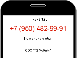 Информация о номере телефона +7 (950) 482-99-91: регион, оператор