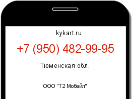 Информация о номере телефона +7 (950) 482-99-95: регион, оператор