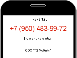 Информация о номере телефона +7 (950) 483-99-72: регион, оператор
