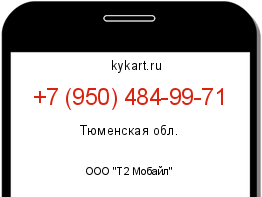 Информация о номере телефона +7 (950) 484-99-71: регион, оператор