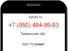 Информация о номере телефона +7 (950) 484-99-83: регион, оператор