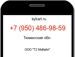 Информация о номере телефона +7 (950) 486-98-59: регион, оператор