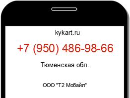 Информация о номере телефона +7 (950) 486-98-66: регион, оператор