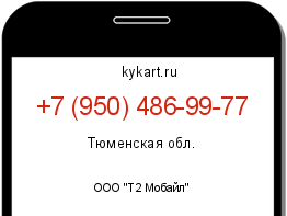 Информация о номере телефона +7 (950) 486-99-77: регион, оператор
