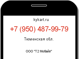 Информация о номере телефона +7 (950) 487-99-79: регион, оператор