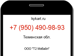 Информация о номере телефона +7 (950) 490-98-93: регион, оператор