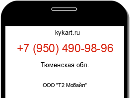 Информация о номере телефона +7 (950) 490-98-96: регион, оператор