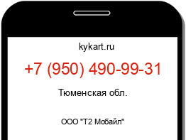 Информация о номере телефона +7 (950) 490-99-31: регион, оператор