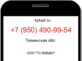 Информация о номере телефона +7 (950) 490-99-54: регион, оператор