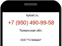 Информация о номере телефона +7 (950) 490-99-58: регион, оператор