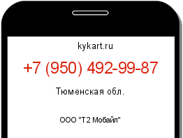 Информация о номере телефона +7 (950) 492-99-87: регион, оператор