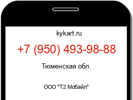 Информация о номере телефона +7 (950) 493-98-88: регион, оператор