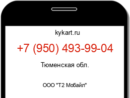 Информация о номере телефона +7 (950) 493-99-04: регион, оператор