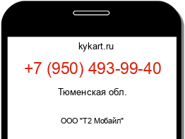 Информация о номере телефона +7 (950) 493-99-40: регион, оператор