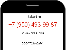 Информация о номере телефона +7 (950) 493-99-87: регион, оператор