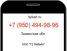 Информация о номере телефона +7 (950) 494-98-96: регион, оператор