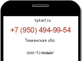 Информация о номере телефона +7 (950) 494-99-54: регион, оператор
