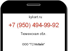 Информация о номере телефона +7 (950) 494-99-92: регион, оператор