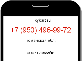 Информация о номере телефона +7 (950) 496-99-72: регион, оператор