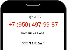 Информация о номере телефона +7 (950) 497-99-87: регион, оператор