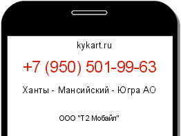 Информация о номере телефона +7 (950) 501-99-63: регион, оператор