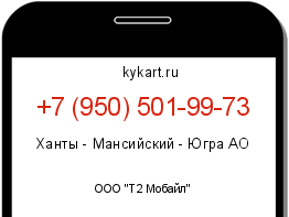Информация о номере телефона +7 (950) 501-99-73: регион, оператор