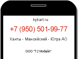 Информация о номере телефона +7 (950) 501-99-77: регион, оператор