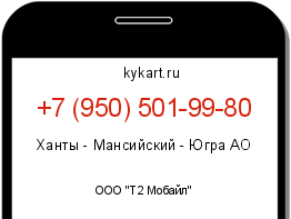 Информация о номере телефона +7 (950) 501-99-80: регион, оператор
