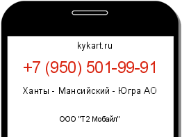 Информация о номере телефона +7 (950) 501-99-91: регион, оператор