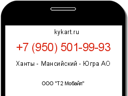 Информация о номере телефона +7 (950) 501-99-93: регион, оператор