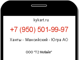 Информация о номере телефона +7 (950) 501-99-97: регион, оператор
