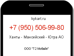 Информация о номере телефона +7 (950) 506-99-80: регион, оператор