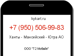 Информация о номере телефона +7 (950) 506-99-83: регион, оператор