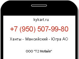 Информация о номере телефона +7 (950) 507-99-80: регион, оператор