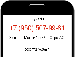 Информация о номере телефона +7 (950) 507-99-81: регион, оператор