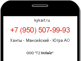 Информация о номере телефона +7 (950) 507-99-93: регион, оператор