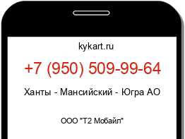 Информация о номере телефона +7 (950) 509-99-64: регион, оператор