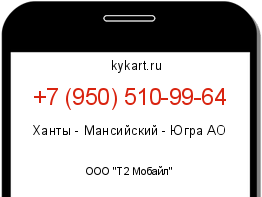 Информация о номере телефона +7 (950) 510-99-64: регион, оператор