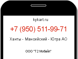 Информация о номере телефона +7 (950) 511-99-71: регион, оператор