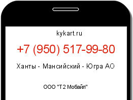 Информация о номере телефона +7 (950) 517-99-80: регион, оператор