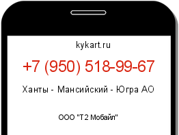 Информация о номере телефона +7 (950) 518-99-67: регион, оператор