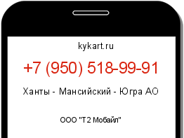 Информация о номере телефона +7 (950) 518-99-91: регион, оператор