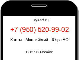 Информация о номере телефона +7 (950) 520-99-02: регион, оператор