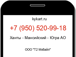 Информация о номере телефона +7 (950) 520-99-18: регион, оператор